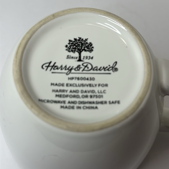 Harry & David Burgundy Stag Deer Christmas Green Stripe Ceramic 16 ounce Mug - Picture 4 of 4